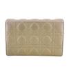 Christian Dior Logo Leather Lady Dior Wallet Chain Beige Leather Used