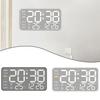 For Bedroom For Home Brushed Clock Digital Wall Clock Home Decor 21.5*11 Cm Temperature Display 12 24 Hours Format