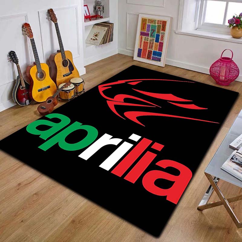 2026 A-Aprilia Rennwagen Logo Motorrad Teppich Teppich für Schlafzimmer Wohnzimmer Haus Sofa Dekoration, Kinder Spiel Dekor Bodenmatte Geschenk
