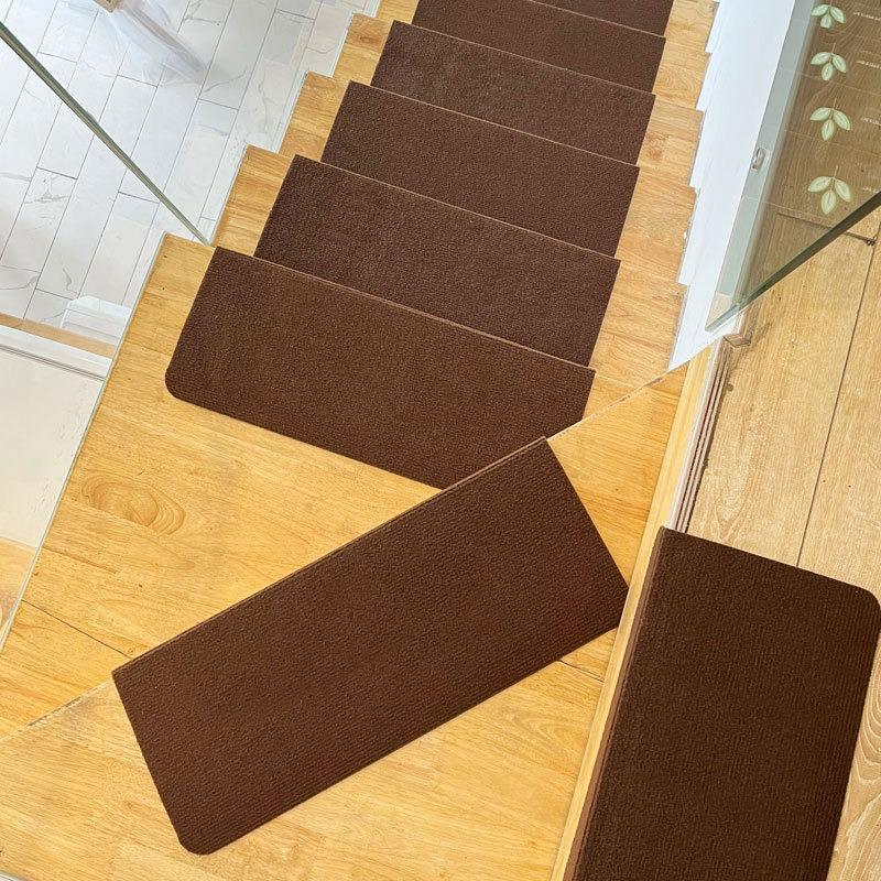 Luminous Self-Adhesive Stair Tread Mats - Splicable, Glue-Free, Solid Wood Protection Carpets