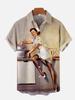 1980s Vintage Pin Up Girl Poster Sexy Girls Blonde Beauty 3D Prints Men's Short Sleeved Shirts For Men Fashion Hawaiian Shirts
