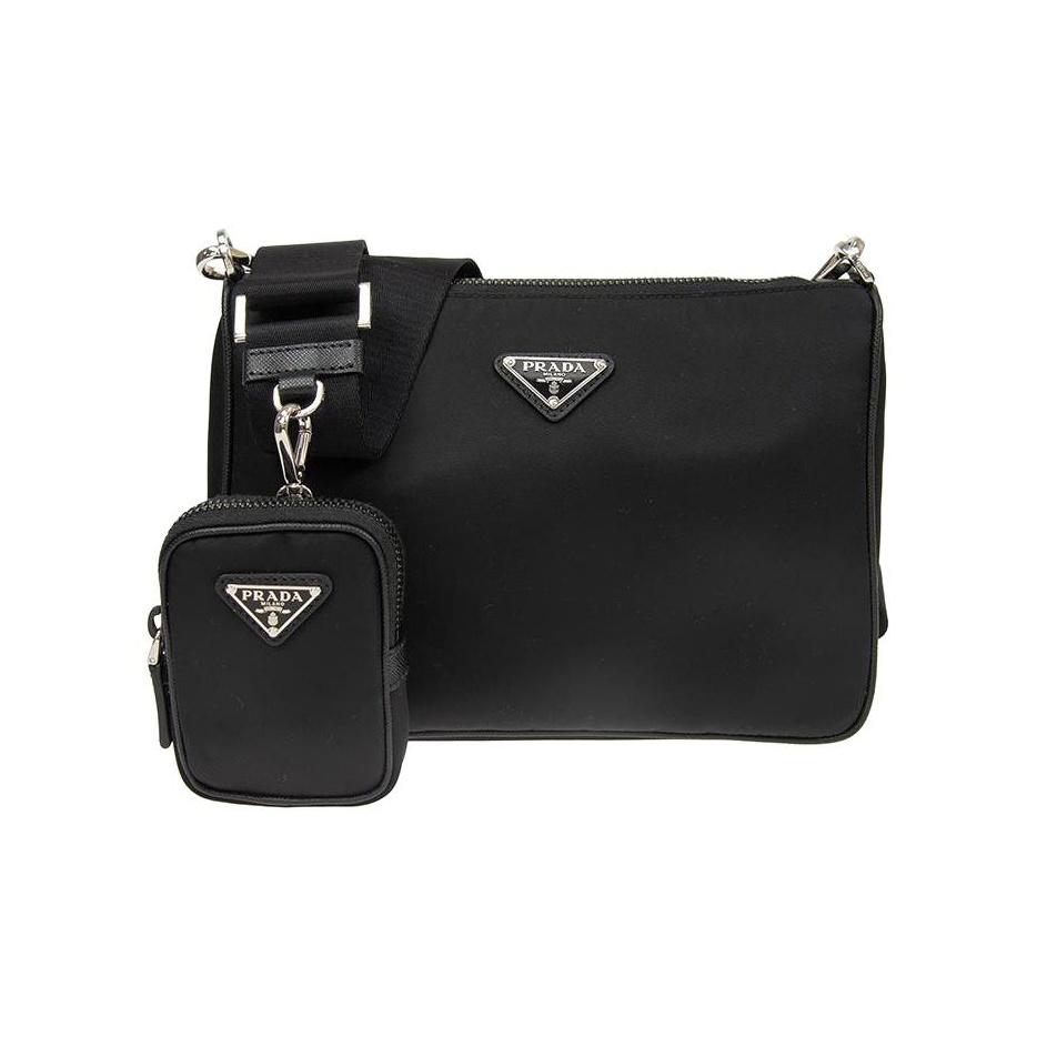 Prada Saffiano Multifunkční Odnímatelný Ramenní Popruh Tři v Jednom Nylonová Taška přes Rameno Brašna Crossbody Taška Taška přes Rameno 2VH113-064-F0002