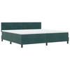 LED Box Spring Bed with Mattress Dark Green 200 x 200 cm Velvet
