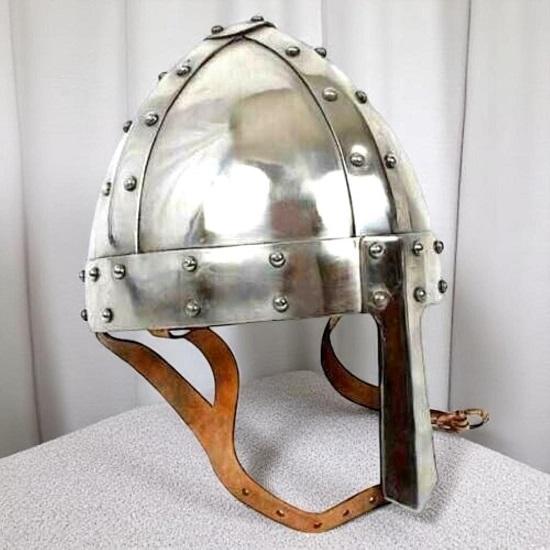 Handmade Norman Viking Helmet 18 Gauge Steel Medieval Armor, LARP SCA Cosplay