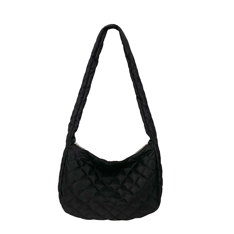 Sac en coton pour femme nouvelle tendance printemps broderie losange fil grande capacité sac fourre-tout sac à bandoulière décontracté sac d'aisselle