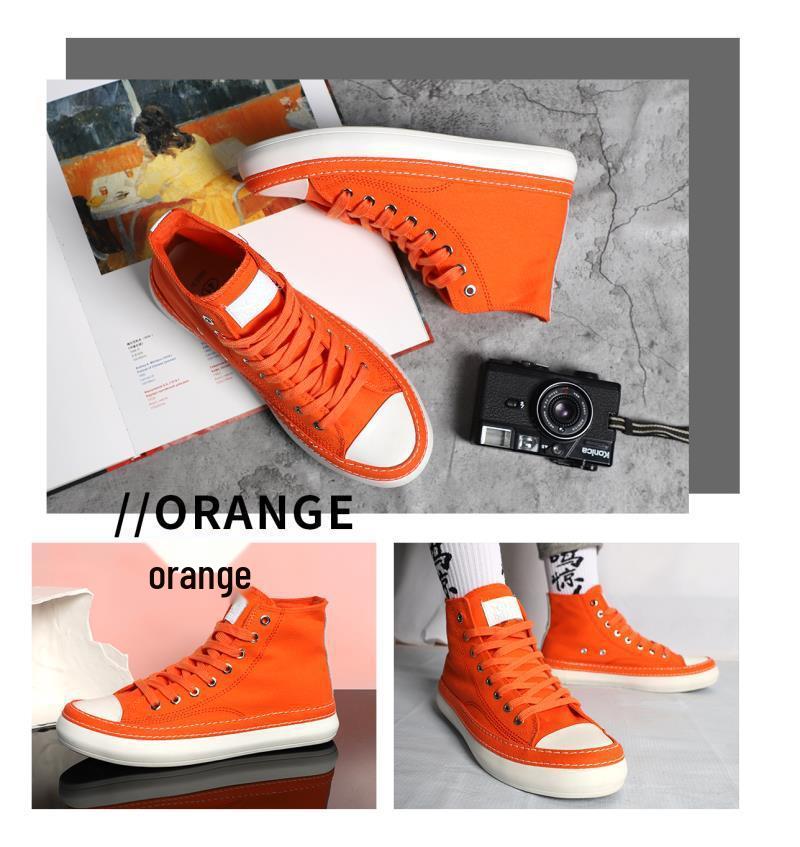 22365 Men's High-Top Canvas Shoes: Versatile, Trendy Korean-Style Breathable Footwear