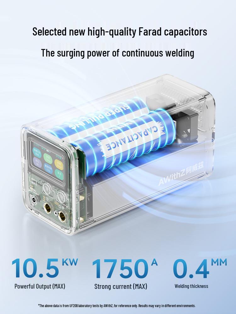 Aoweiz Handheld Portable Spot Welder for 18650 Battery Nickel Sheet, Stainless Steel, Small Farad Capacitor, Pulse Touch.
