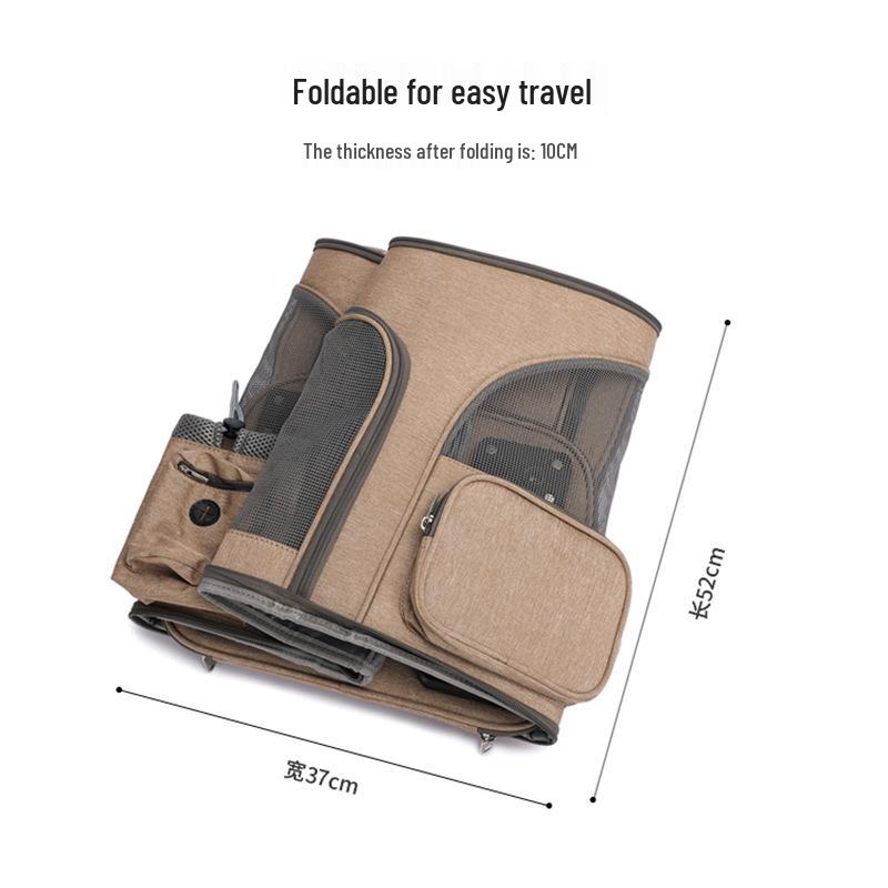Foldable Dual-Use Cat & Pet Trolley Backpack - Large Capacity, Portable for Outdoor Use
