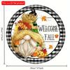 2d Flat 20*20cm, Autumn Home Decoration, Welcome Fall, Dwarf Circular Wooden Logo, Creative Decorative Signs, for Home, Garden, Bedroom, Bar Decor.