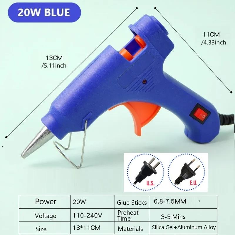 

LiTuiLi 20 Вт термоклеевой пистолет с сумкой, мини-бытовые пистолеты «сделай сам», термоэлектрический инструмент для ремонта, 20 шт., 7 мм, клеевые палочки 20W&EU