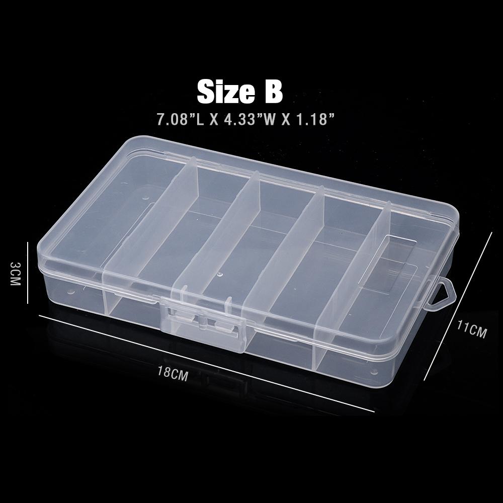 Super Sturdy 5-Compartments Fishing Tackle Storage Box 4 Sizes Portable Organizer Boxes For Fishing Hooks/Baits/Goods