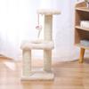 Three Layer Cat Tree Tower with Plush Mouse Toy Stable Base Wear-resistant Indoor Sisal Cats Scratching Post Pet Furniture