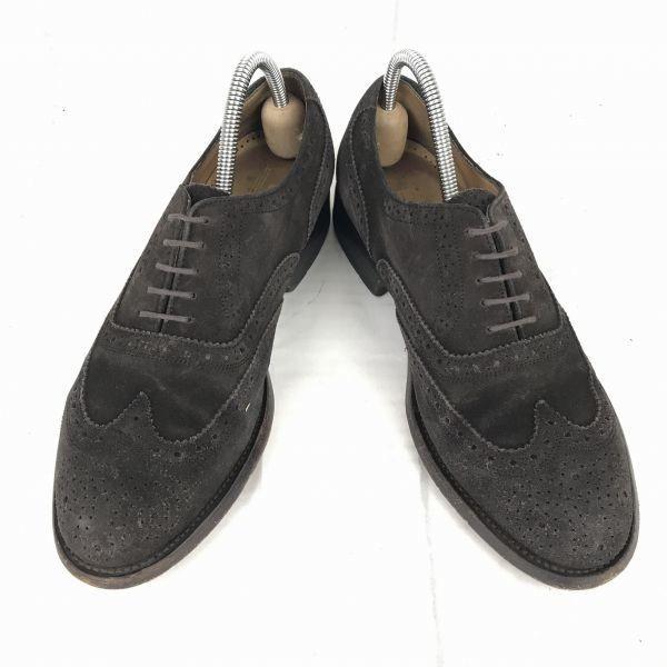 Netherlands VAN BOMMEL Leather Goodyear Wingtip 25.5 Brown Full Brogue Medallion Dress Shoes(USED)