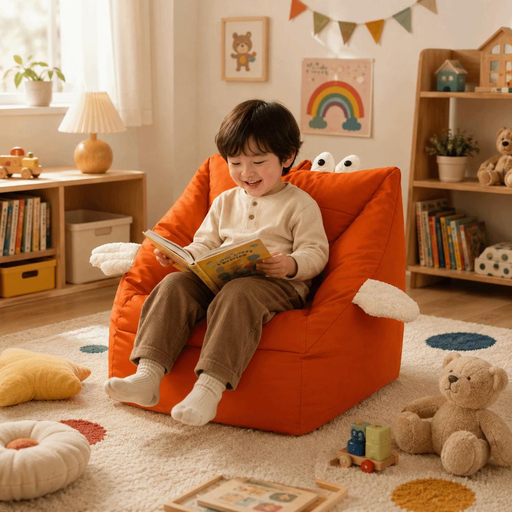 Built-in Side Storage Pouch Soft Sofa Chair Ergonomic Curved Backrest Lazy Sofa Daily Leisure Seat