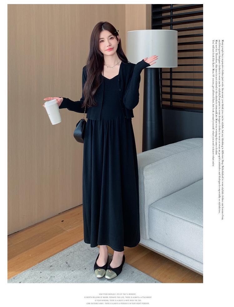 2026 Spring Knit Vest and Dress Two-Piece Set