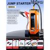 6000A 180psi 5 In1 Car Emergency Battery Pack Light 12v Booster Starting Device Capacitor Compressor Jump Starter With Air Pump