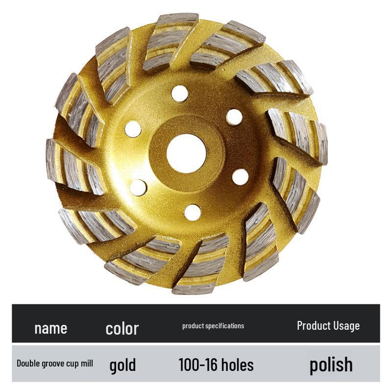 Haowo 100 Grinding Disc with Putty Powder, Double Groove Turbine Design, Diamond Grinding Bowl