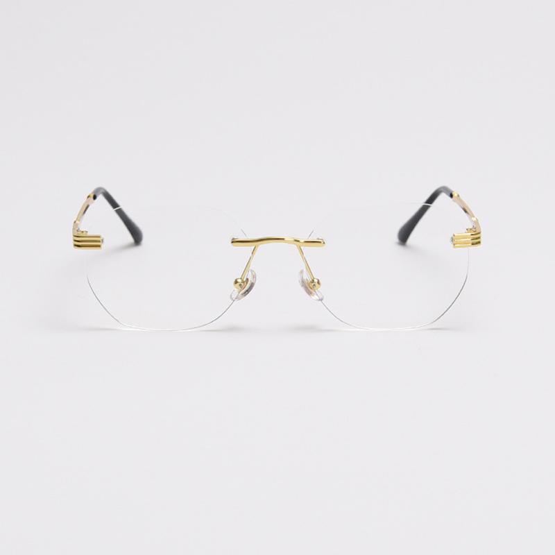 2022 Luxury New Fashion Gold Sun Glasses for Women Women Frameless Sunglasses Rimless Fashionable Luxury Oval Shades ellipse