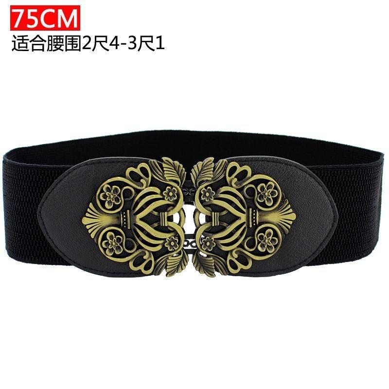 Stylish Women's Black Elastic Waist Belt For Dresses And Coats Perfect For All Seasons