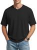 Men's Waffle Knit Short Sleeve T-Shirt Spring Summer Lightweight Breathable V-Neck Raglan Sleeve Casual Solid Top