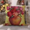 Beautiful Flowers Bulgarian RoseS Pillow Case Comfort Sofa Bed Silky Elegant Invisible Zipper Decorative Cushion Cover