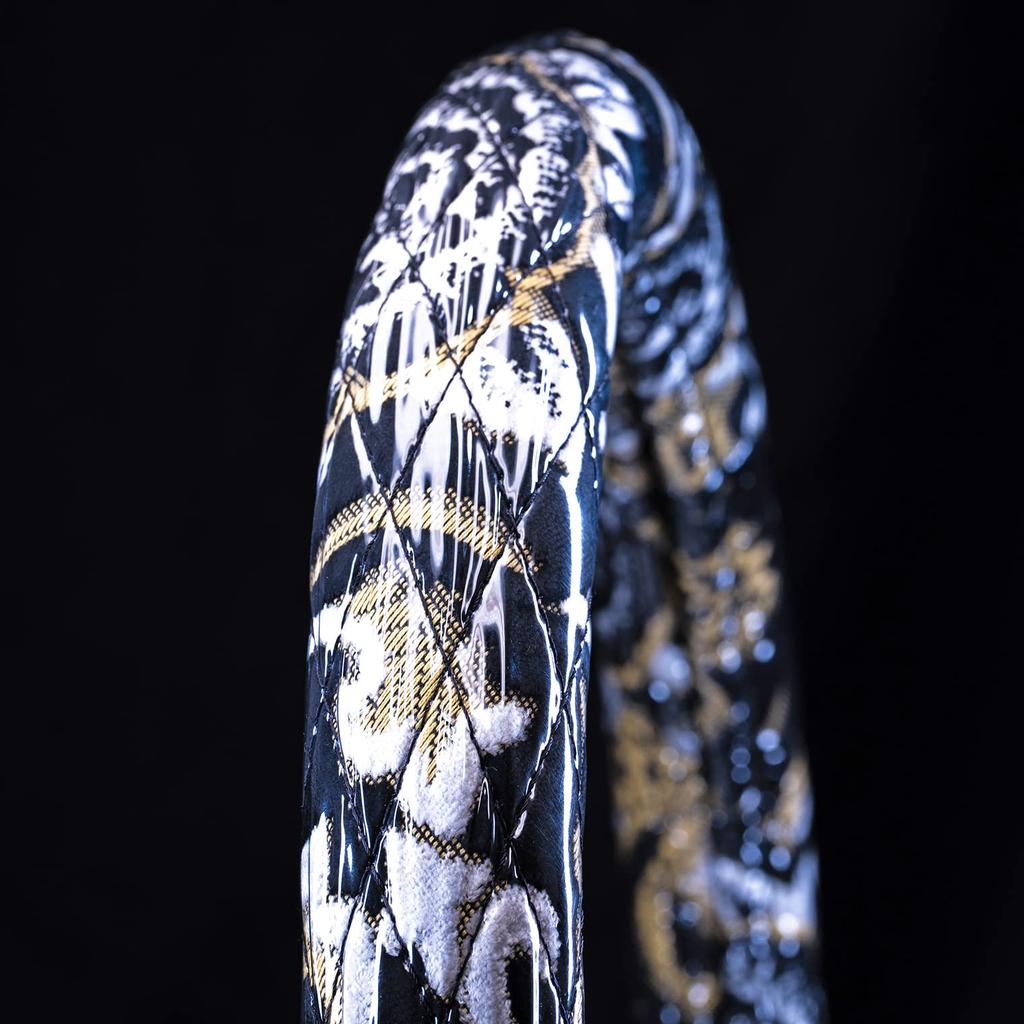 Miyabi Truck Steering Wheel Kinkazan Single Diamond Monroe 2L Cover, Quilted, Black, (46-46.5cm)