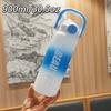 Summer Matte Gradient Plastic Drinking Cup With Straw For Home And Commuting Use