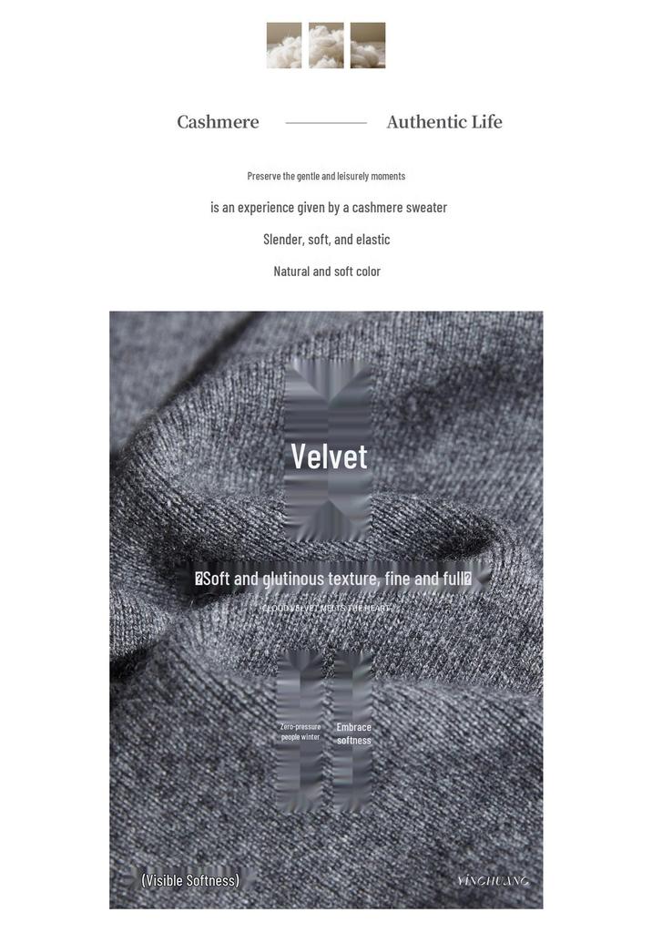 Women's Color Block Cashmere Sweater, Double Collar Two-Piece Design, Versatile Knitwear for Autumn/Winter.