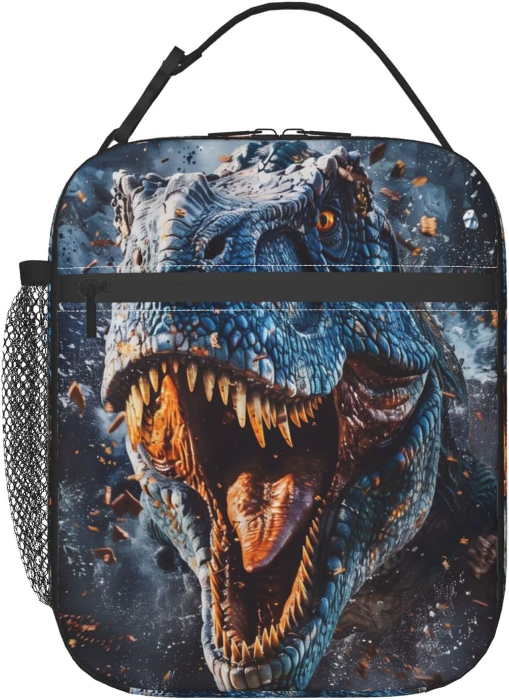Szigetelt uzsonnás doboz fiúknak, lányoknak, gyerekeknek Dinoszaurusz uzsonnás doboz munkához, piknikhez, iskolába, utazáshoz, túrázáshoz, strandra vagy horgászathoz Poliészter Dinoszaurusz témájú uzsonnás táska One Size gray