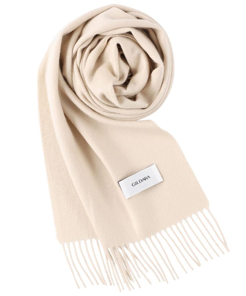 GILDARA FT33 Premium Cashmere Basic Wave Cashmere Solid and Tea 100% Scarf, Color, Men's Women's (Milk (D8044))