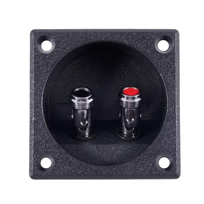 AA58 Square Shape Double Binding Post Type Speaker Box Terminal Cup Black