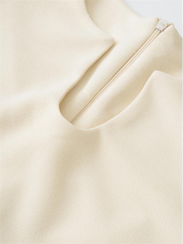 High-End Retro Slim-Fitting Sleeveless U-Neck Vest Dress