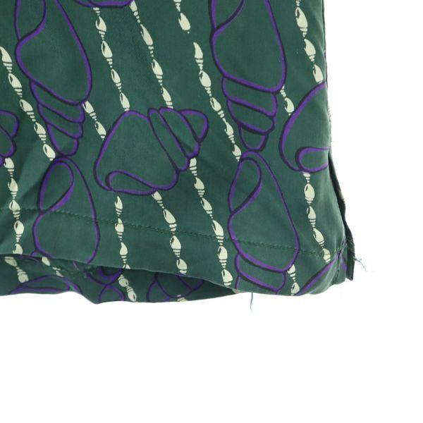 HONOLULU USA silk All-over shell print Short sleeve Aloha shirt S green Men's Used