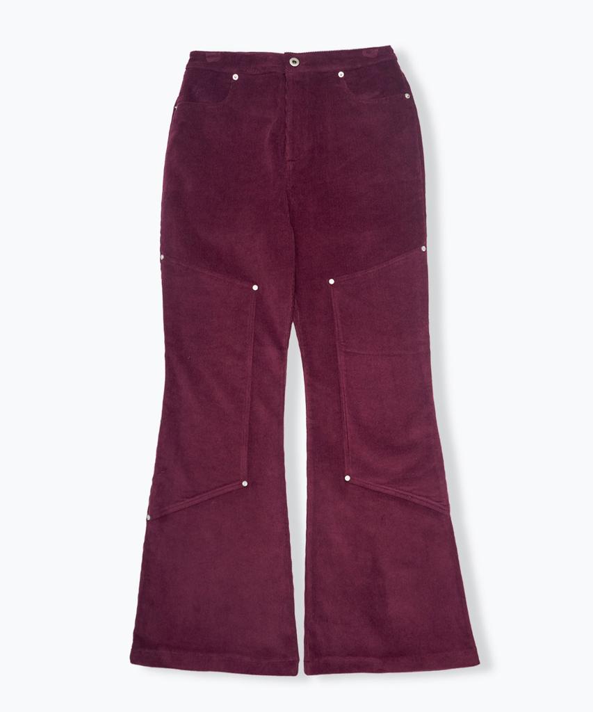 Epeueidi Corduroy Flare Pants (Burgundy)