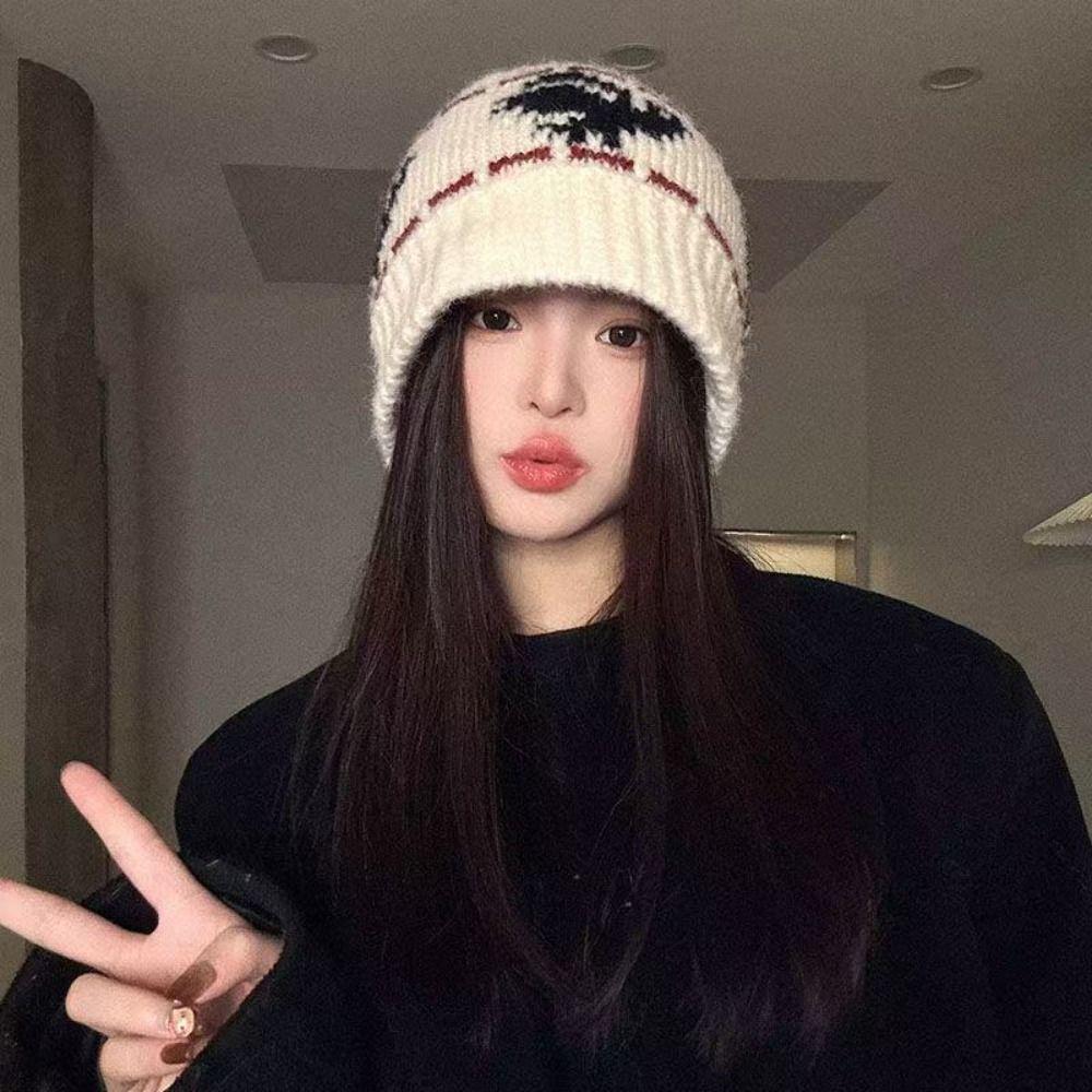 Printed Snowflake Beanies Wool Printing Knit Cap Retro Jacquard Knitted Hat  Apparel Accessories
