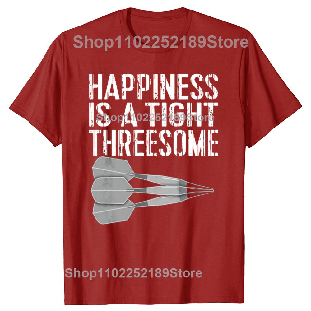 Lustiges Dart Glück ist ein enges Dreier-Grafik-T-Shirt Herren Damenmode Lässiges T-Shirt 100% Baumwolle Lockeres Übergroßes T-Shirt