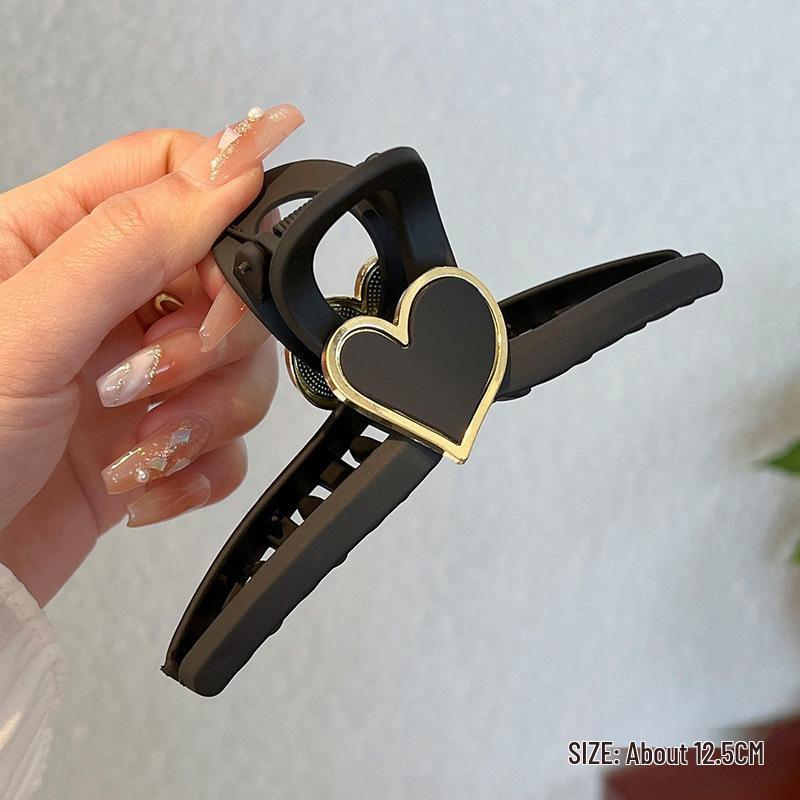 Matte Black Hair Claw for Women - Elegant Large Hairpin with Strong Hold and Volume Enhancement