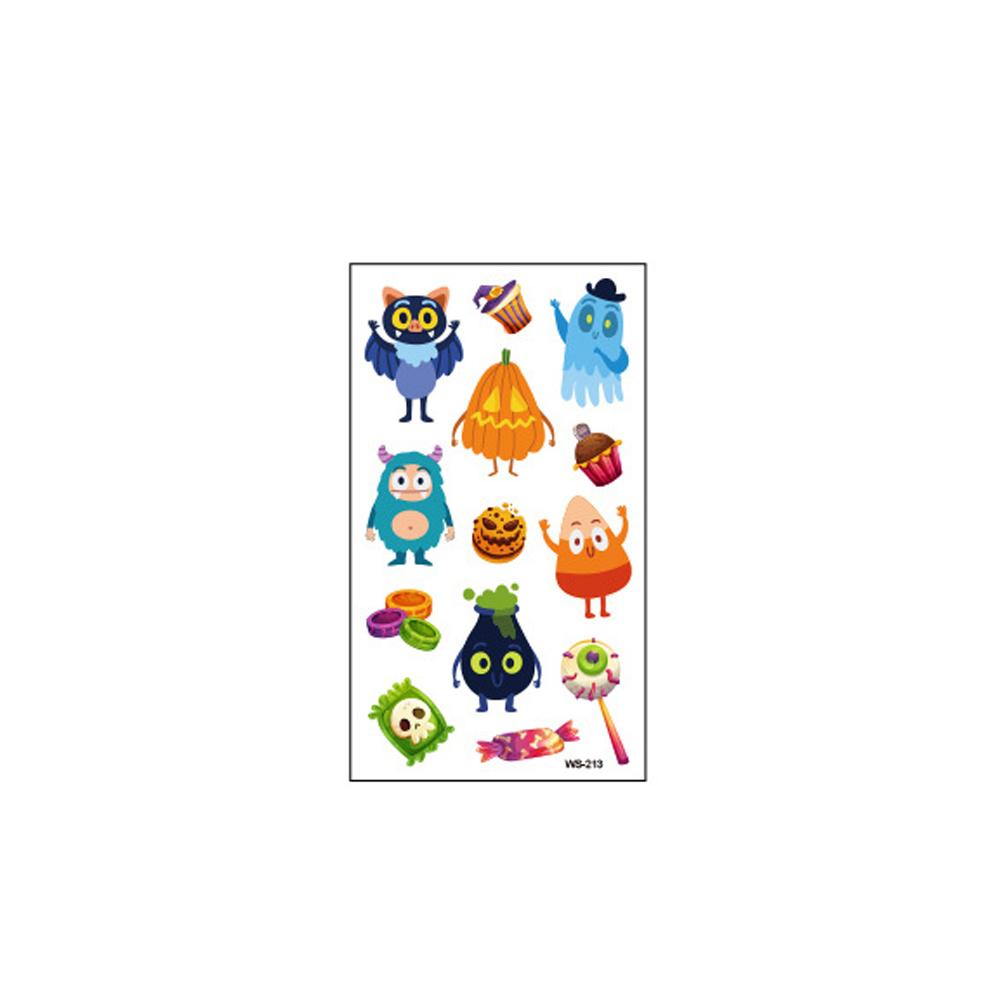 1 arch Cartoon Halloween Tattoo Stickers pro děti s falešným tetováním