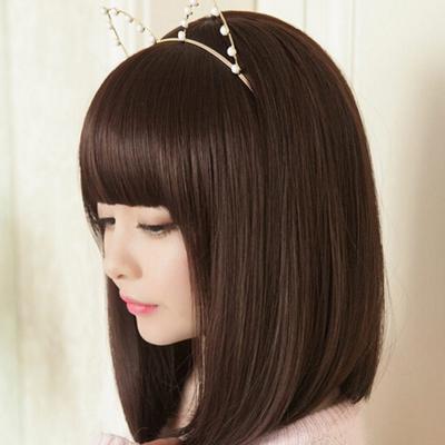1PC perucă portabilă Bob naturală perucă frontală din dantelă Peruci de păr pre universale drept brazilian