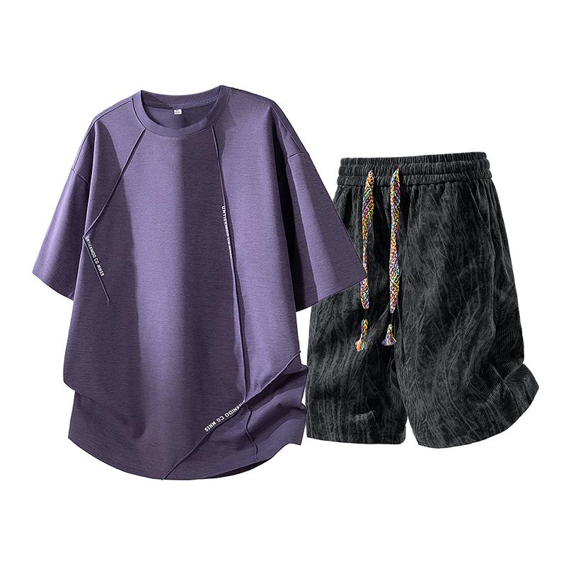 Breathable Loose Casual Suit Short-sleeved T-shirt Suit