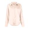 Camicia da Donna in Raso Raso Imitazione Seta Manica Lunga Colore Elegante Bottoni Davanti Collo a Revers Camicie Top