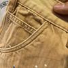 Herren Patchwork Splash Ink Vintage Cargo Jeansshorts