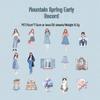 Yuxian Spring Letter Series Sticker Pack - 30 Sheets of Irregular Girl Characters in 4 Styles