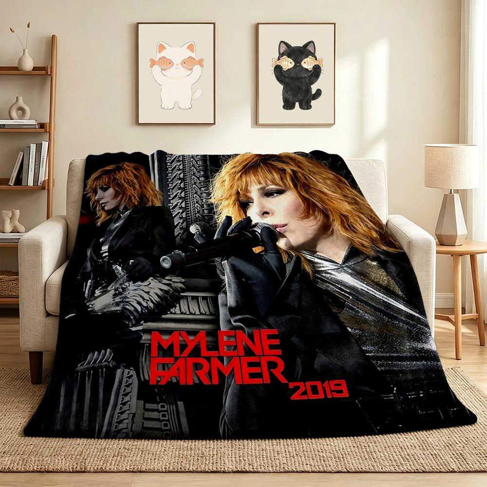 Mylne Farmer Flannel Blanket Throw Blanket Soft Warm Sofa Bed Camping home Decor Unique Christmas Gift C926198