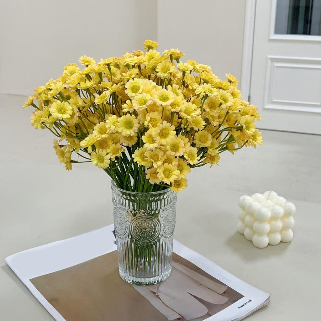 Yousheng Künstlicher Kamillenstrauß Falsche Kamillenblüten Wiederverwendbare Künstliche Kamillenblüten für Vase Heim Hochzeit Geburtstagsfeier Dekoration