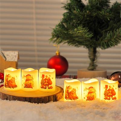 Weihnachten LED Elektronische Kerze Set Heiligabend Karneval Ornamente Weihnachten Dekoration Atmosphäre Kerze Licht 6PC