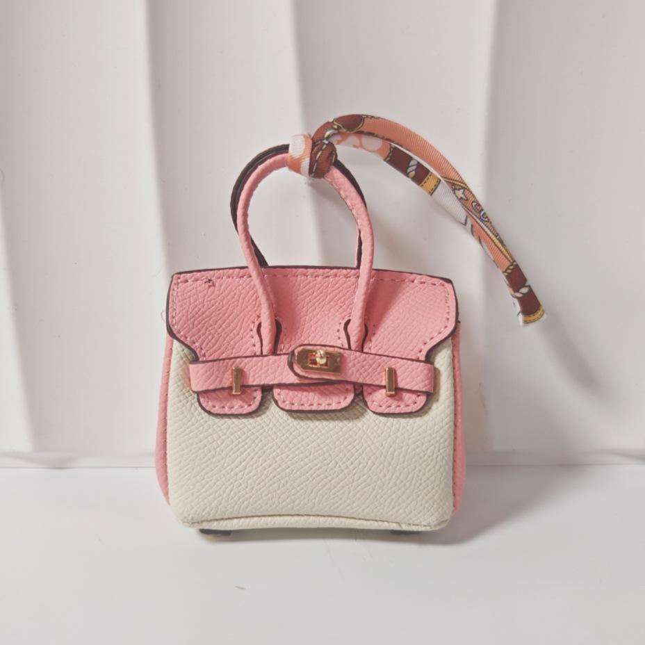 Shidai Xinyu Mini Cowhide Bag High-Grade Canvas Color Bag Accessory Coin Purse Earphone Bag Hanging Decoration Car Key Chain
