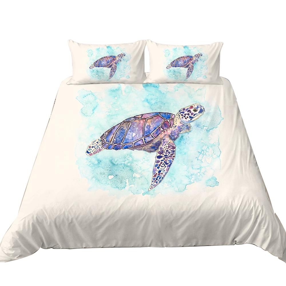 Domácí povlečení se zvířecím vzorem z oceánu Želva s potiskem Povlak na polštář Povlak na polštář Povlečení Set AU/EU/US Domácí dekorace v plné velikosti