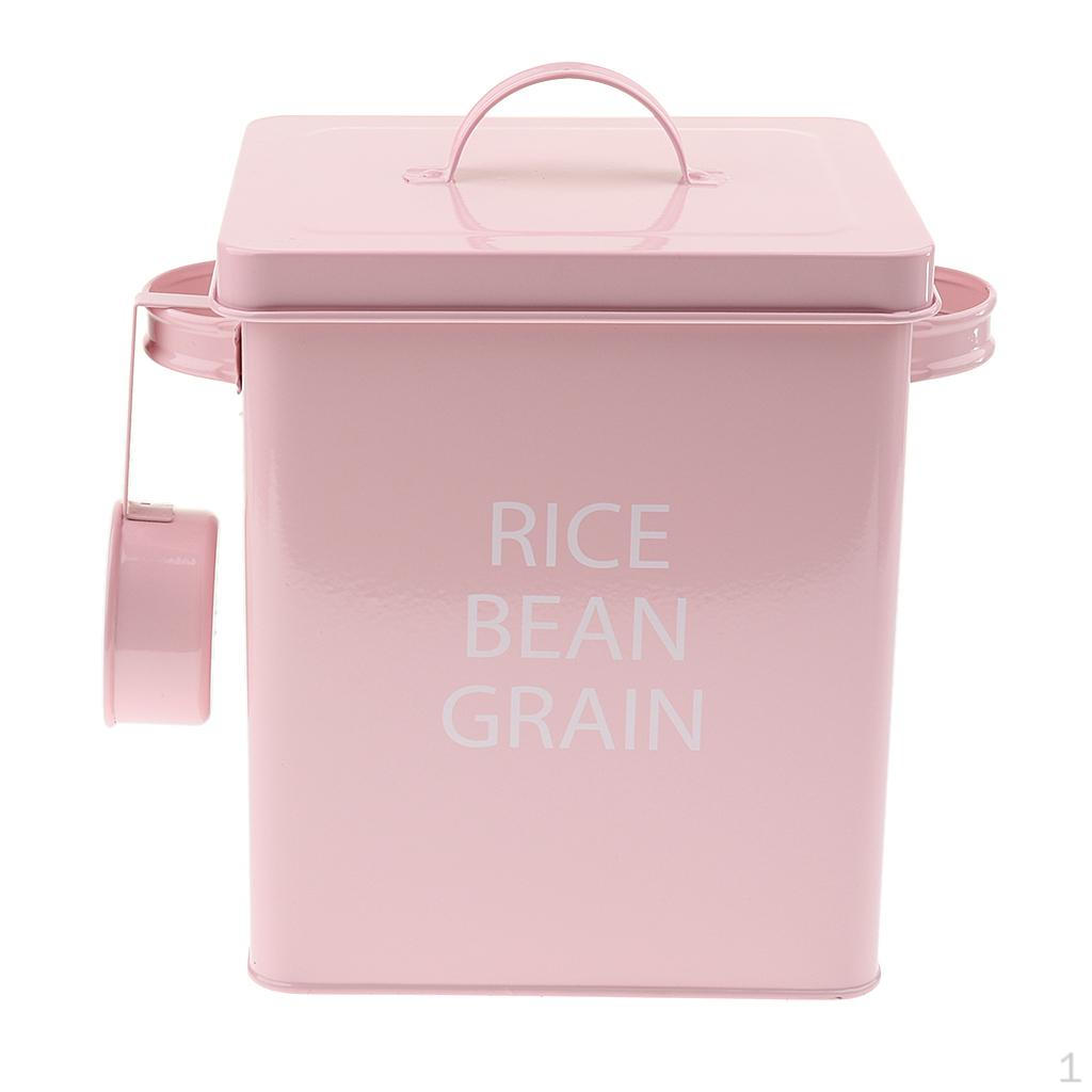 

Feeder Dry Food Storage Dispenser Container Barrel with Small Pink