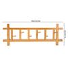 6 Hooks Wall Mounted Clothes Coat Hat Hanging Rack Bedroom Wall Hanger OrganizerBamboo Color